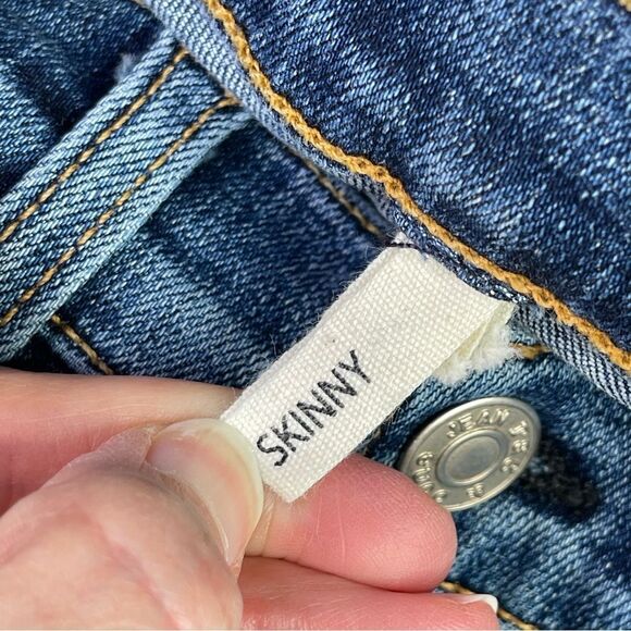 Rag & Bone Jeans Women's 26 Blue Skinny Low Rise Dark Denim Stretch Distressed - Picture 6 of 12